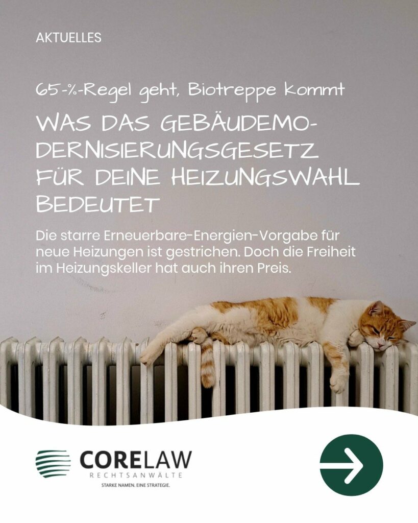 Folie 1 von 5: 65-%-Regel geht, Biotreppe kommt: Was das Gebäudemodernisierungsgesetz für Deine Heizungswahl bedeutet