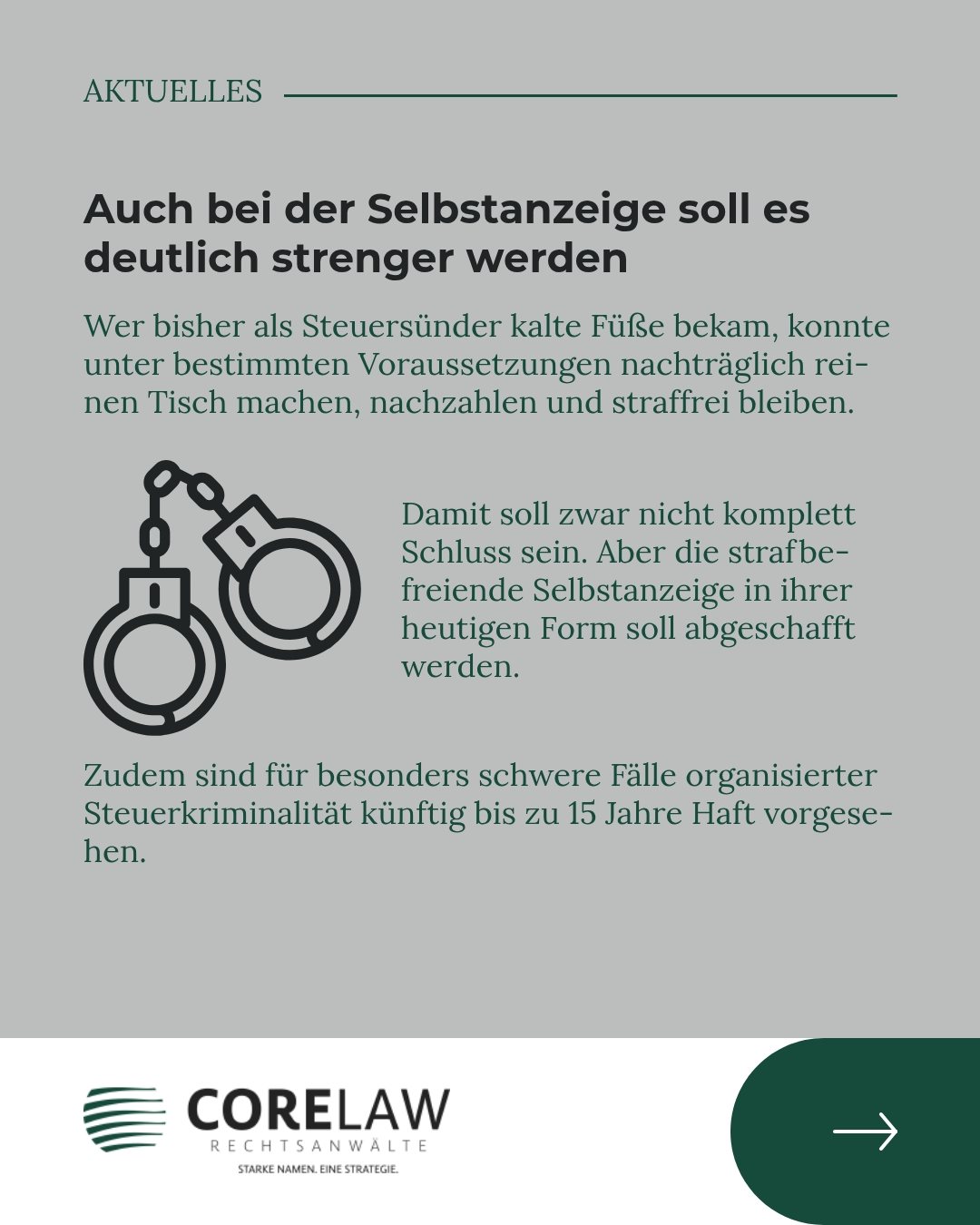Folie 4 von 6: Auch bei der Selbstanzeige soll es deutlich strenger werden